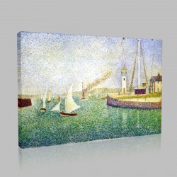 Georges-Pierre Seurat-Entered of the port of Honfleur Stampa su Tela