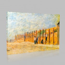 Georges-Pierre Seurat-Peasants inserting of the piles Stampa su Tela