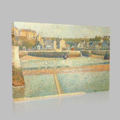 Georges-Pierre Seurat-Port in Bessin the outer harbour, low tide Canvas