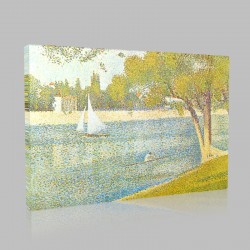 Georges-Pierre Seurat-The Seine with the Large-Bowl Spring Stampa su Tela