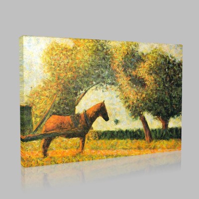 Georges-Pierre Seurat-The harnessed Cart Canvas