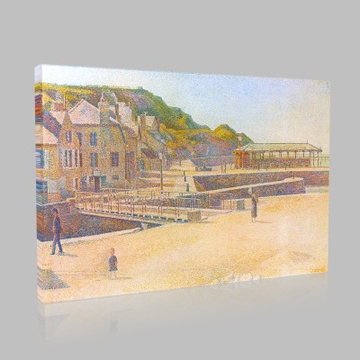 Georges-Pierre Seurat-The port and quays with port-in-Bessin Canvas