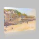 Georges-Pierre Seurat-The port and quays with port-in-Bessin Canvas Georges-Pierre Seurat-The port and quays with port-in-Bessin Canvas