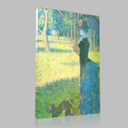 Georges-Pierre Seurat-Walk with monkey study for the Large Bowl Stampa su Tela
