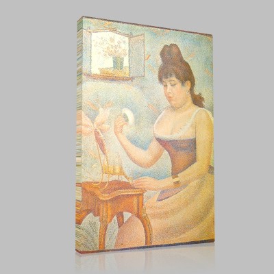 Georges-Pierre Seurat-Young woman powdering herself Canvas