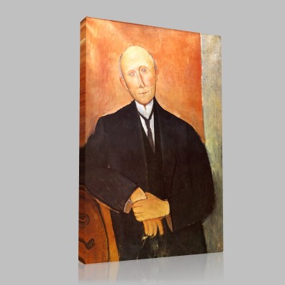 Amedeo Modigliani-Homme assis sur fond orange Canvas