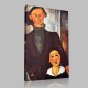 Amedeo Modigliani-Jacques Lipchitz et sa femme Canvas Amedeo Modigliani-Jacques Lipchitz et sa femme Canvas