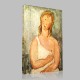Amedeo Modigliani-Jeune femme rousse en chemise, assise sur un divan Canvas