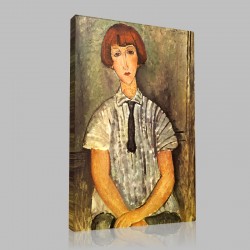 Amedeo Modigliani-Jeune fille au corsage rayé Stampa su Tela