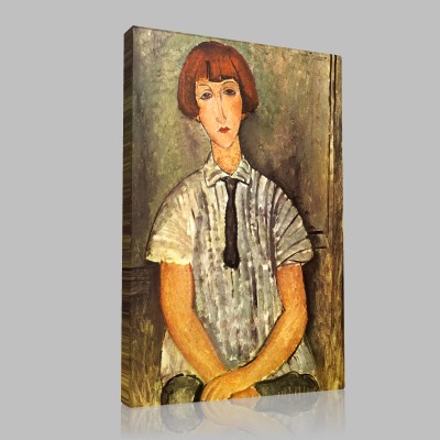 Amedeo Modigliani-Jeune fille au corsage rayé Canvas