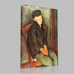 Amedeo Modigliani-Jeune homme assis Stampa su Tela