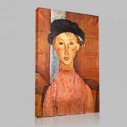 Amedeo Modigliani-La Fillette au béret Stampa su Tela