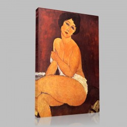 Amedeo Modigliani-Nu assis sur un divan Stampa su Tela