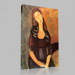 Amedeo Modigliani-Portrait de Jeanne Hébuterne (4) Stampa su Tela