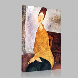 Amedeo Modigliani-Portrait de Jeanne Hébuterne Stampa su Tela