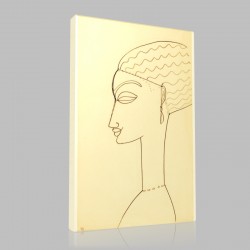 Amedeo Modigliani-Woman in Profile Stampa su Tela