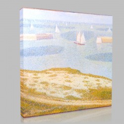 Georges-Pierre Seurat-Input of the outer harbour with port in Bessin Stampa su Tela