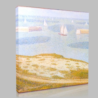 Georges-Pierre Seurat-Input of the outer harbour with port in Bessin Canvas