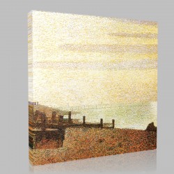 Georges-Pierre Seurat-Mouth of the Seine with Honfleur Stampa su Tela