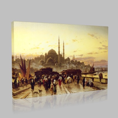 Corrodi-istanbul Galata Koprusu ve Yeni Valide Camii Canvas
