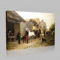 Eugene Girardet-Jules L'enrôlement Stampa su Tela