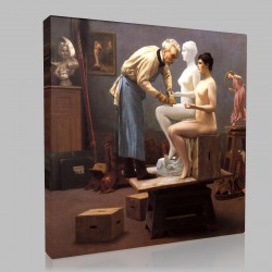 Gérôme-Le travail du marbre ou Le Modèle de l'artiste Stampa su Tela