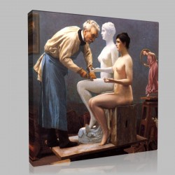 Gérôme-Le travail du marbre ou Le Modèle de l'artiste, détail Stampa su Tela