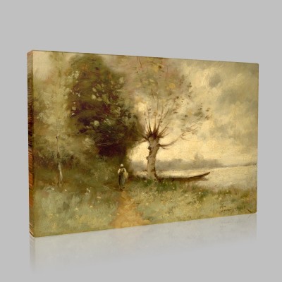 Trouillebert-Bank of the Loire Near Chouze Stampa su Tela