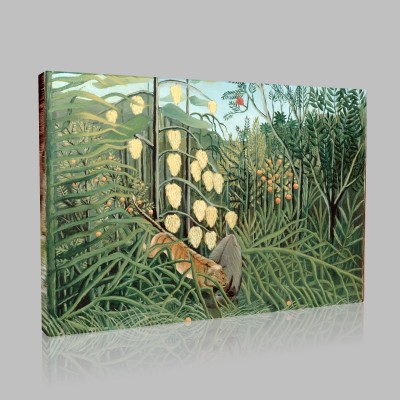 Henri Rousseau-In a Tropical Forest. Struggle between Tiger and Bull Canvas