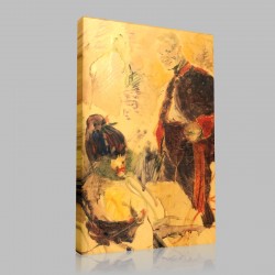 Henri de Toulouse-Artilleur et Femmes Stampa su Tela