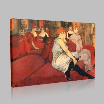 Henri de Toulouse-Au Salon de la rue des Moulins Canvas Henri de Toulouse-Au Salon de la rue des Moulins Canvas