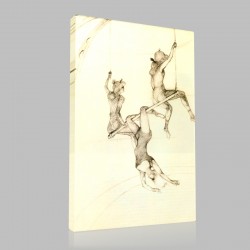 Henri de Toulouse-Au cirque les Acrobates Stampa su Tela