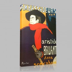 Henri de Toulouse-Bruant aux Ambassadeurs Affiche Stampa su Tela