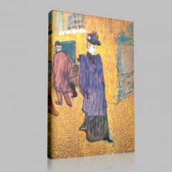Henri de Toulouse-Jane Avril sortant du Moulin-Rouge Stampa su Tela
