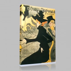Henri de Toulouse-Le Divan Japonais Affiche Stampa su Tela