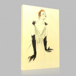 Henri de Toulouse-vette Guilbert Fusain et rehauss Stampa su Tela