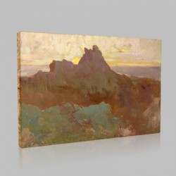 Odilon Redon-Rocky Peak Stampa su Tela