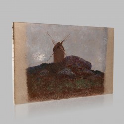 Odilon Redon-The Windmill Stampa su Tela