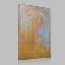 Odilon Redon-Virgin under the Arch Stampa su Tela
