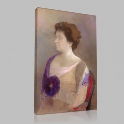 Odilon Redon-Woman with Flower Corsage Stampa su Tela