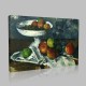Paul Cezanne-Still Life with Fruit Dish Stampa su Tela