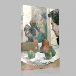 Paul Gauguin-Still Life with Artist Stampa su Tela