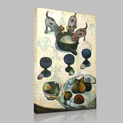 Paul Gauguin-Still Life with Three Puppies Stampa su Tela