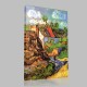 Van Gogh-Les Toits Rouges Stampa su Tela