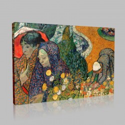 Van Gogh-Memory of the Garden at Etten (Ladies of Arles) Stampa su Tela