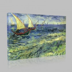 Van Gogh-Seascape at Saintes-Maries Stampa su Tela