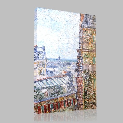 Van Gogh-Sight of Paris since the room of Vincent Stampa su Tela