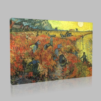 Van Gogh-The Red Vineyard at Arles Stampa su Tela