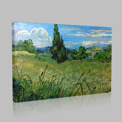 Van Gogh-Wheatfields and Landscape Stampa su Tela