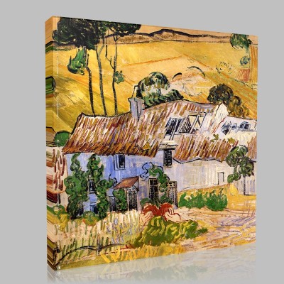 Van Gogh-Thatched roofs Canvas